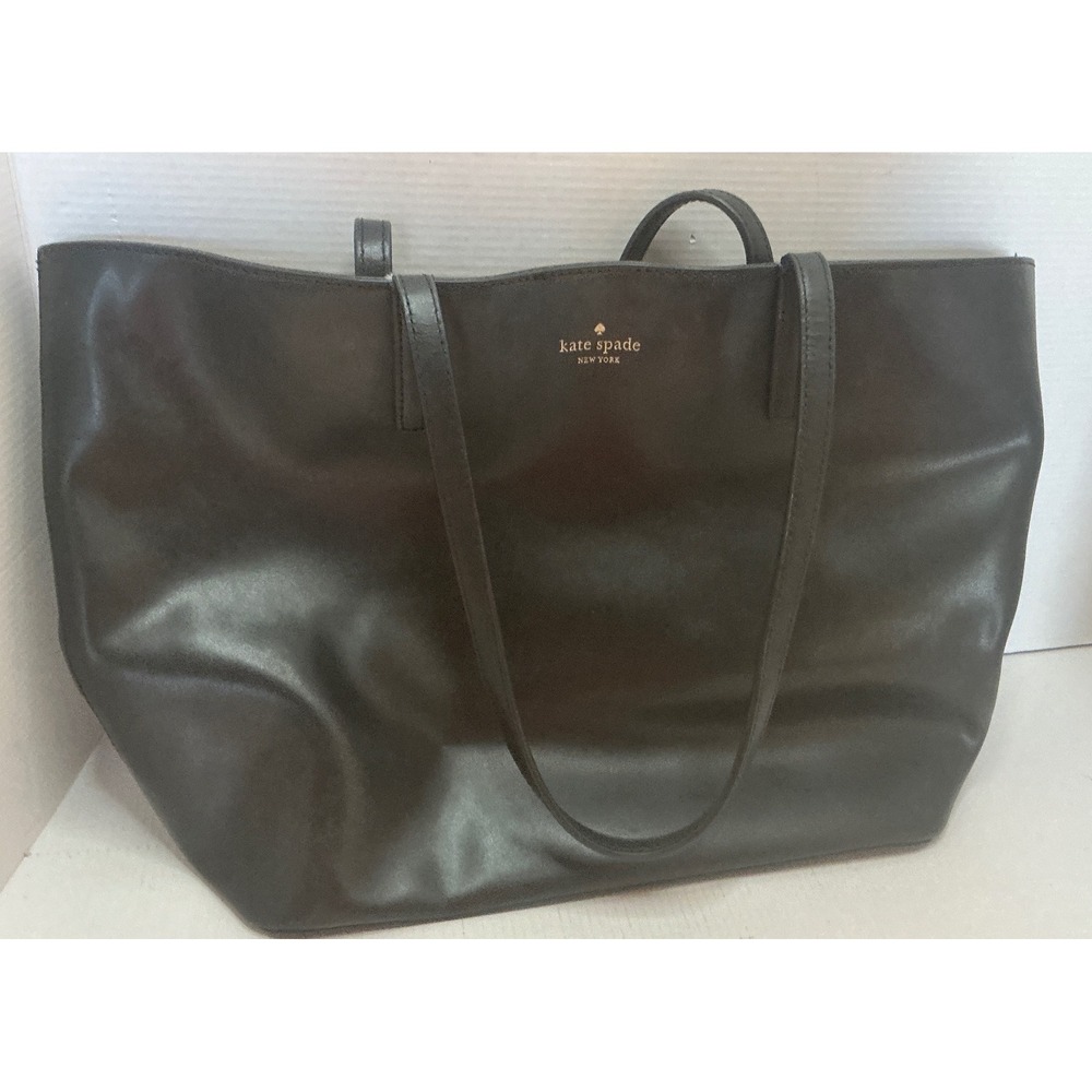 Kate‎ Spade Black Leather Tote Bag Large Shoulder Bag WKRU5900 Work Travel